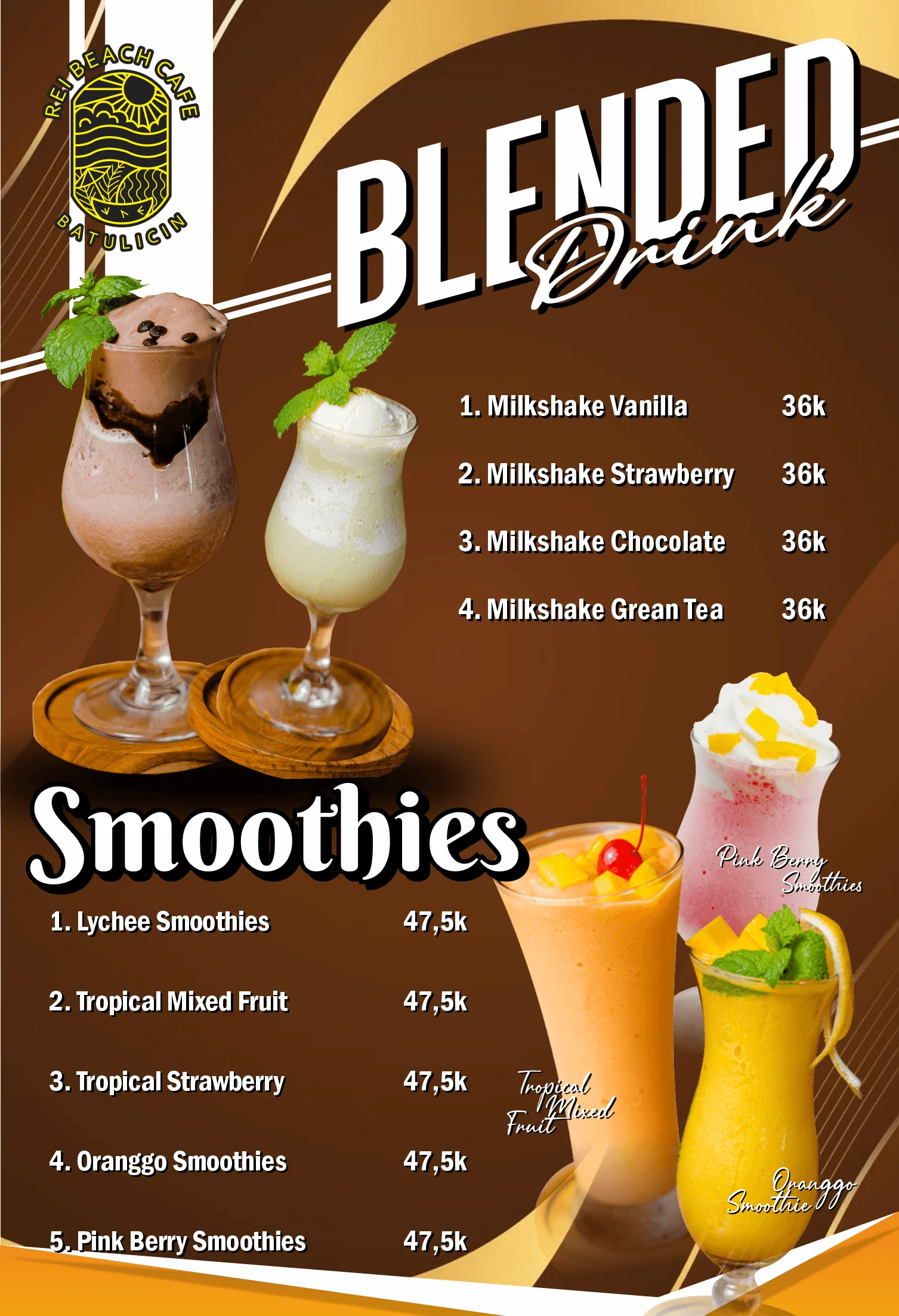 Menu REI BEACH CAFE 12