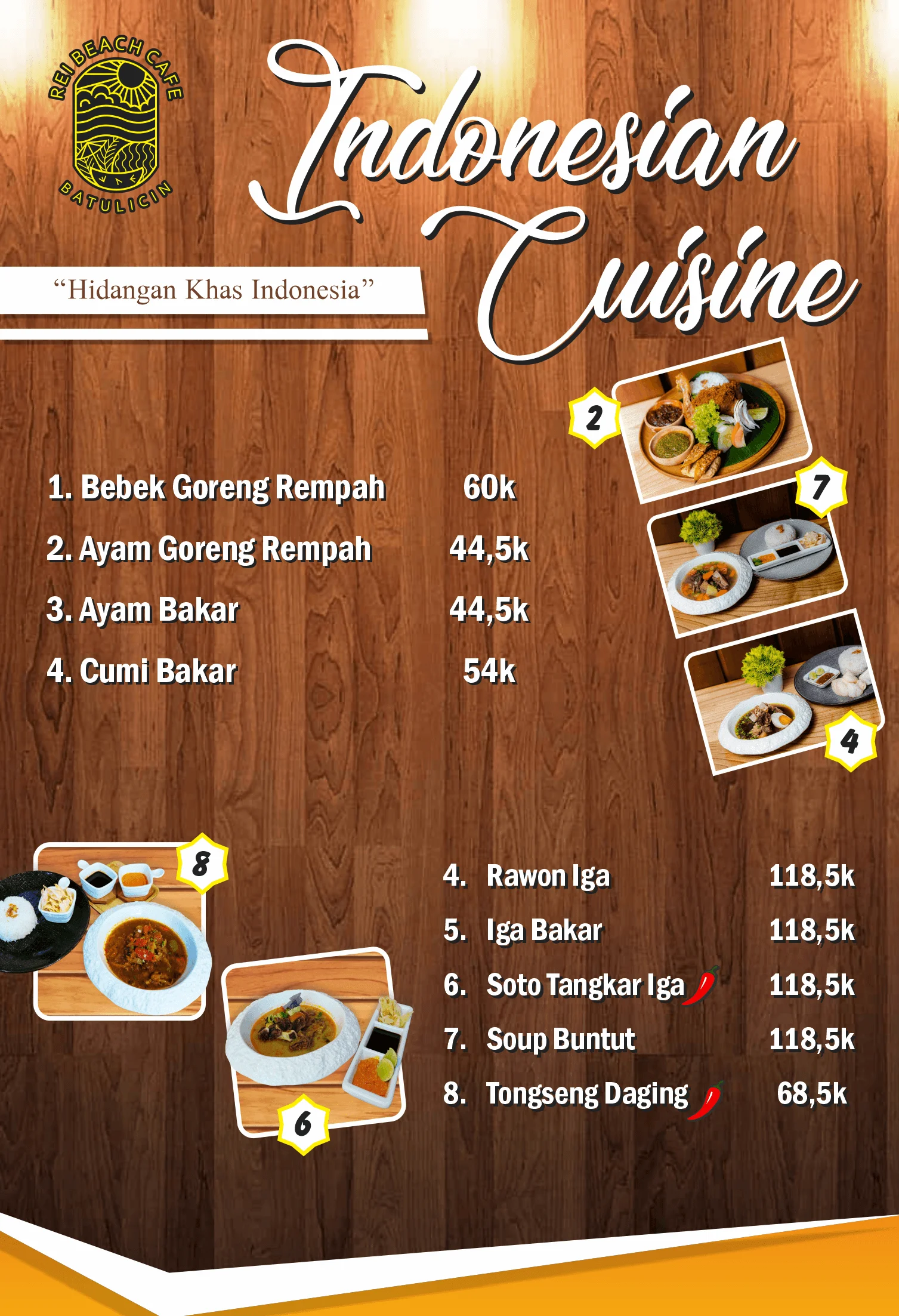 Menu REI BEACH CAFE 4